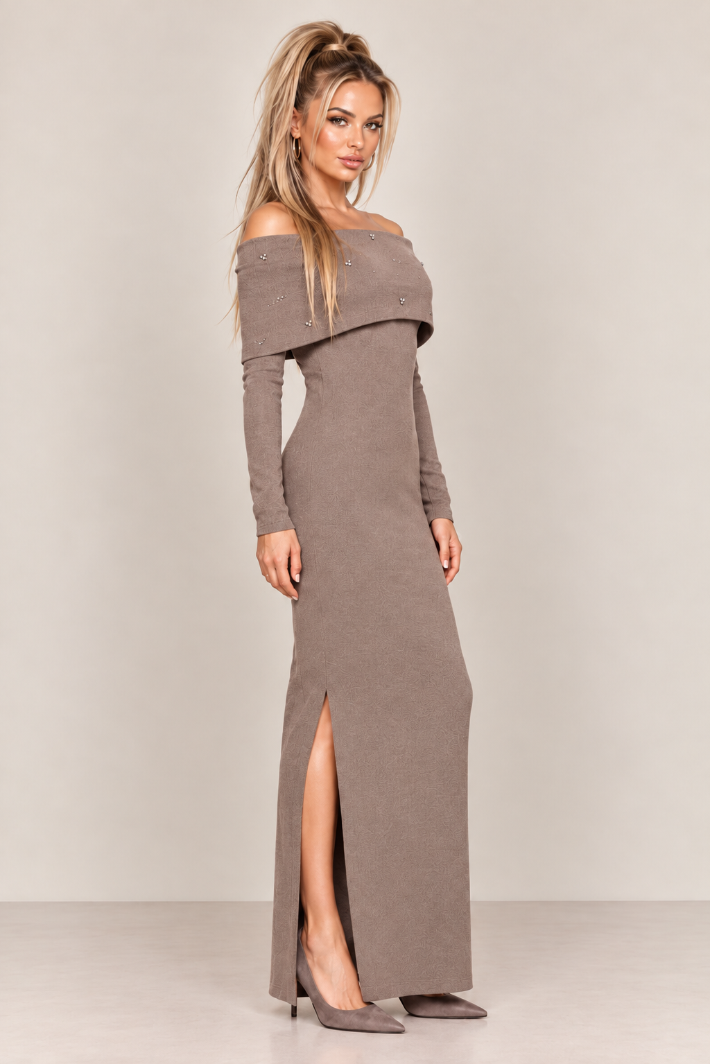 OFF-THE-SHOULDER MAXI DRESS - KOCCA