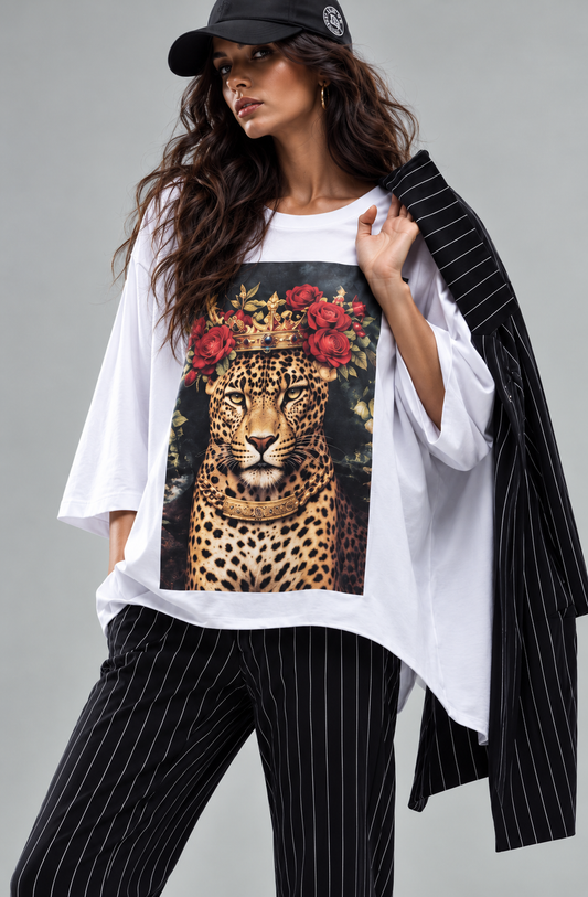T-SHIRT LEOPARDO COROA - VDR