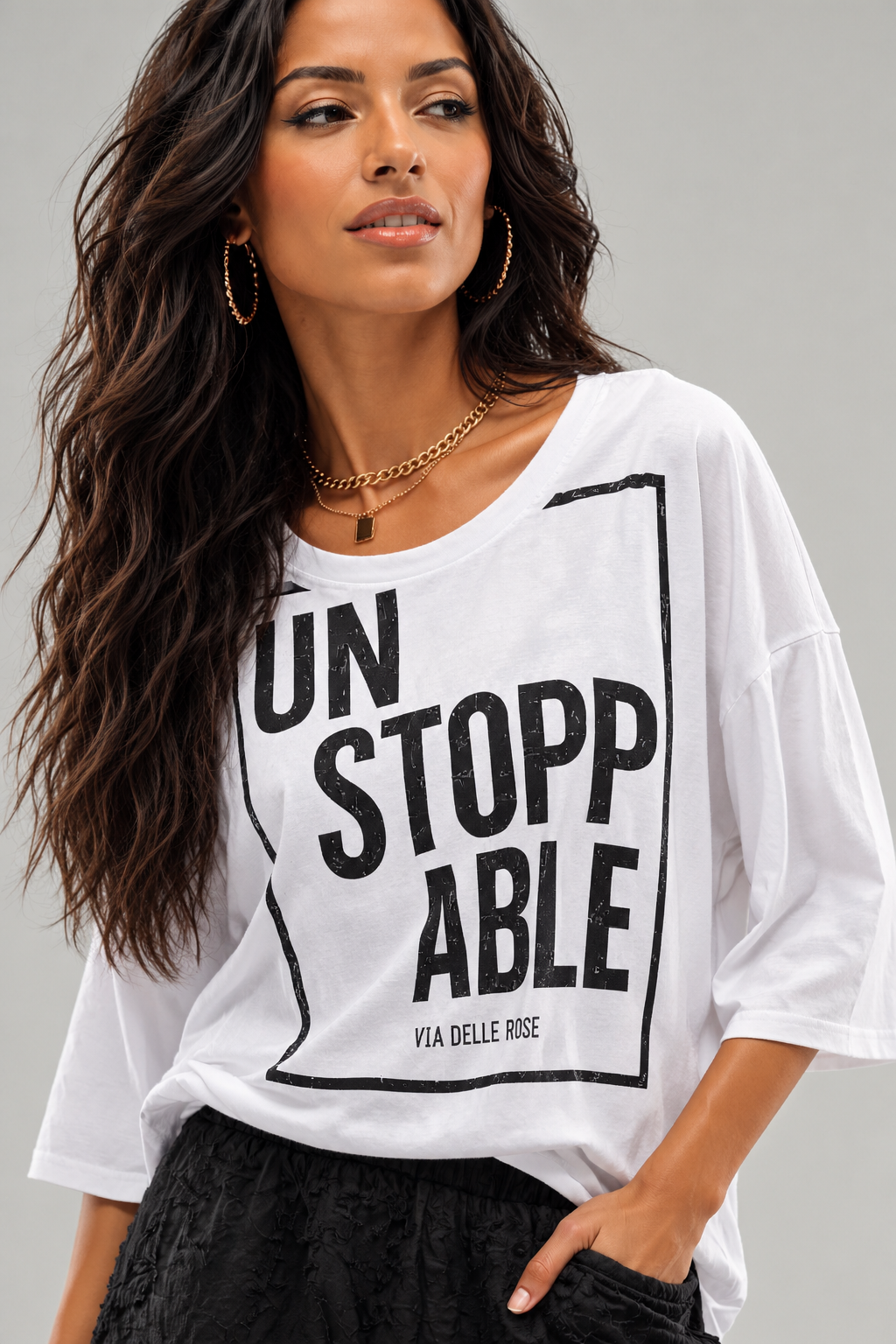 T-SHIRT BOXY COM ESTAMPO GRÁFICO - VDR