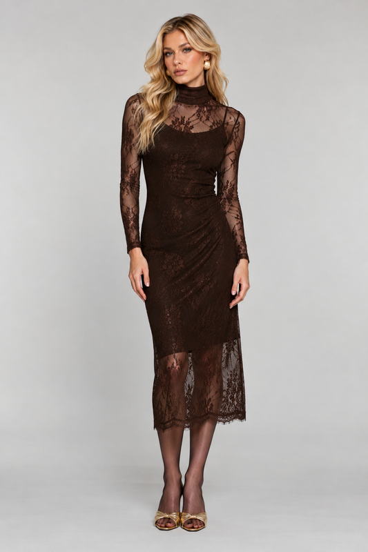 VESTIDO MIDI RENDA - RELISH