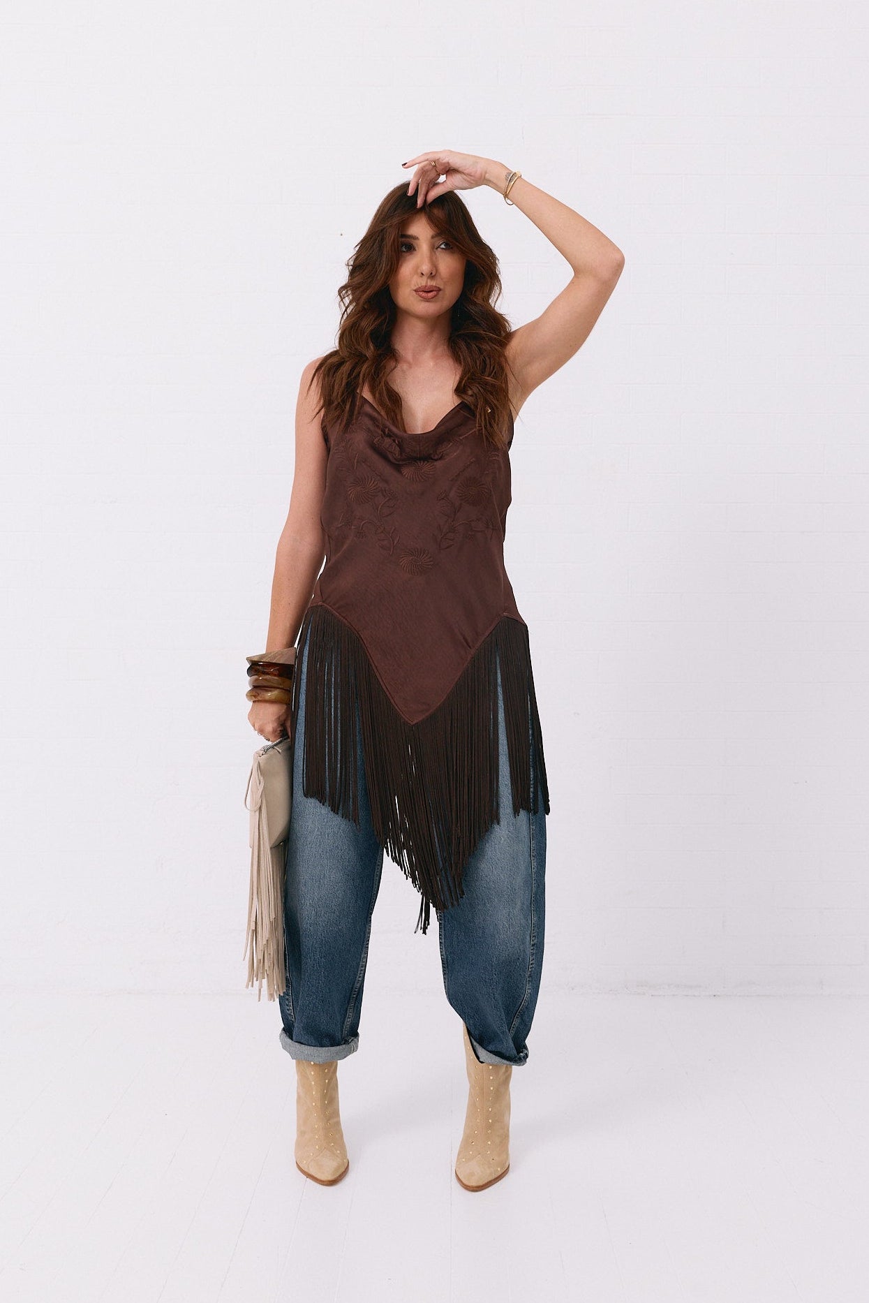 TOP LENÇO FRANJAS SWALLOW