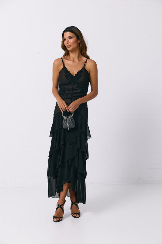 VESTIDO FOLHOS SWALLOW