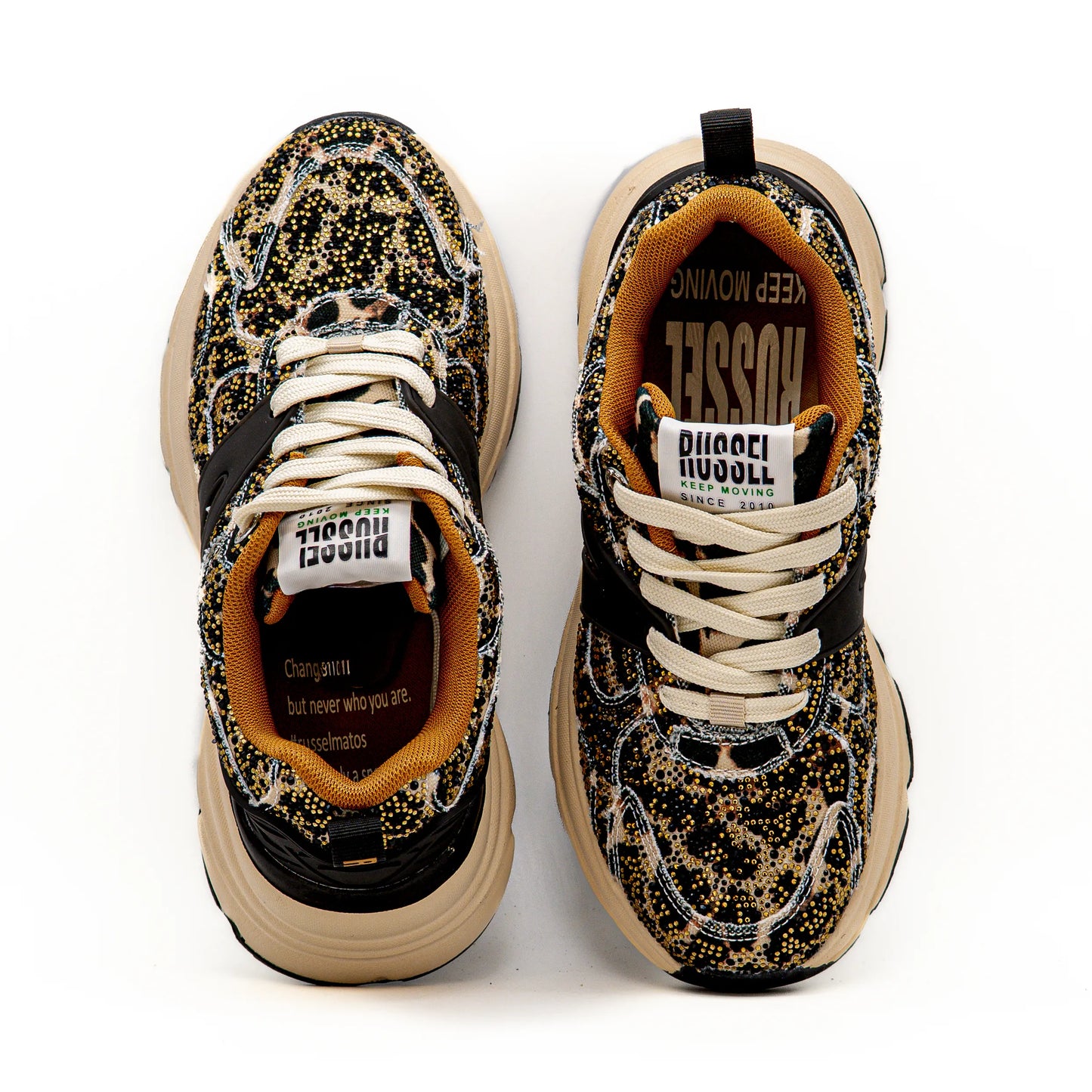 TÉNIS LEOPARDO STRASS RUSSEL MATOS