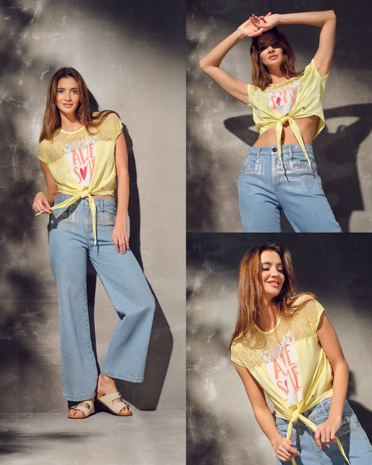T-SHIRT COM RENDA GUSI