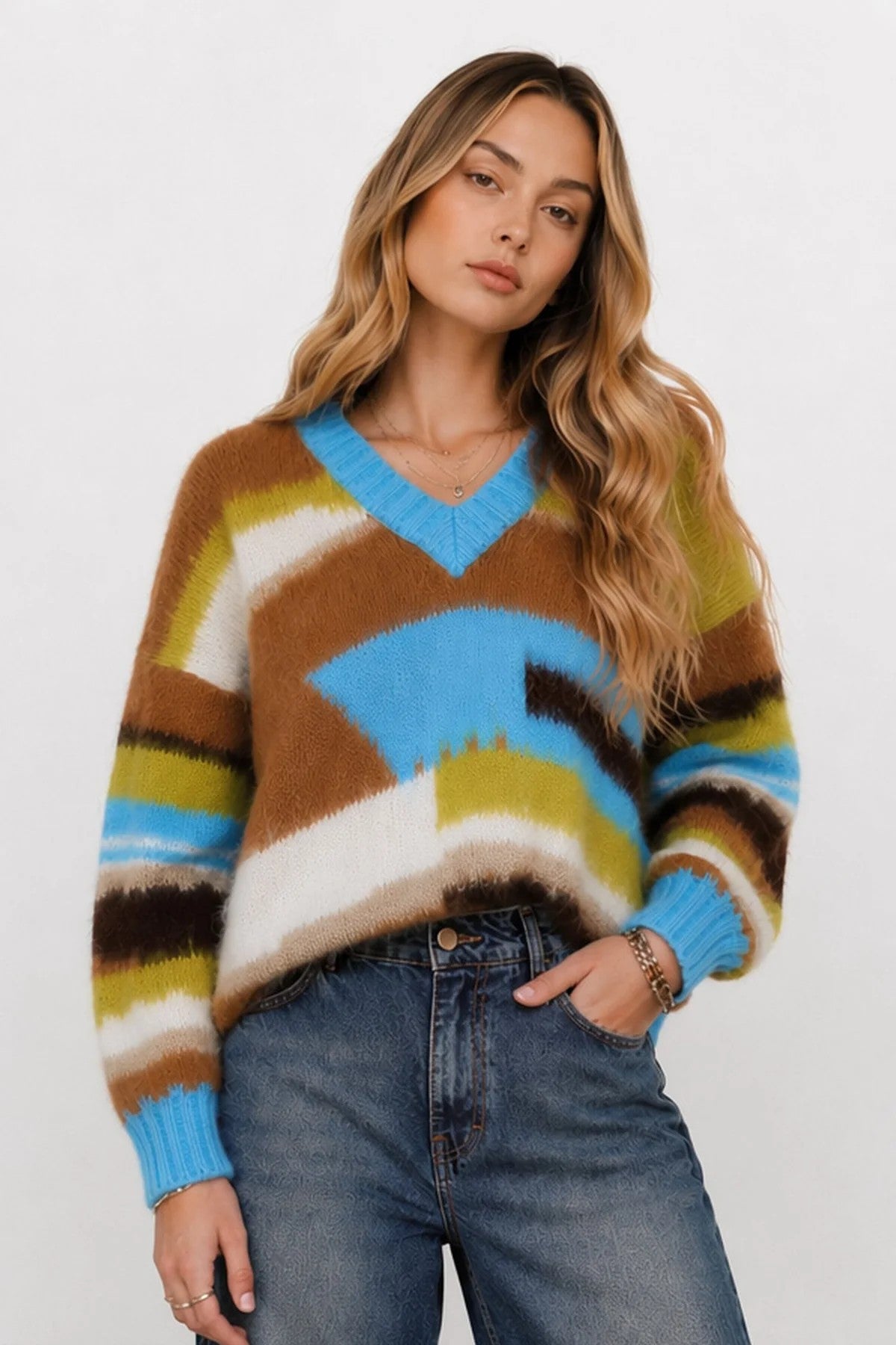 Camisola felpuda multicolor
