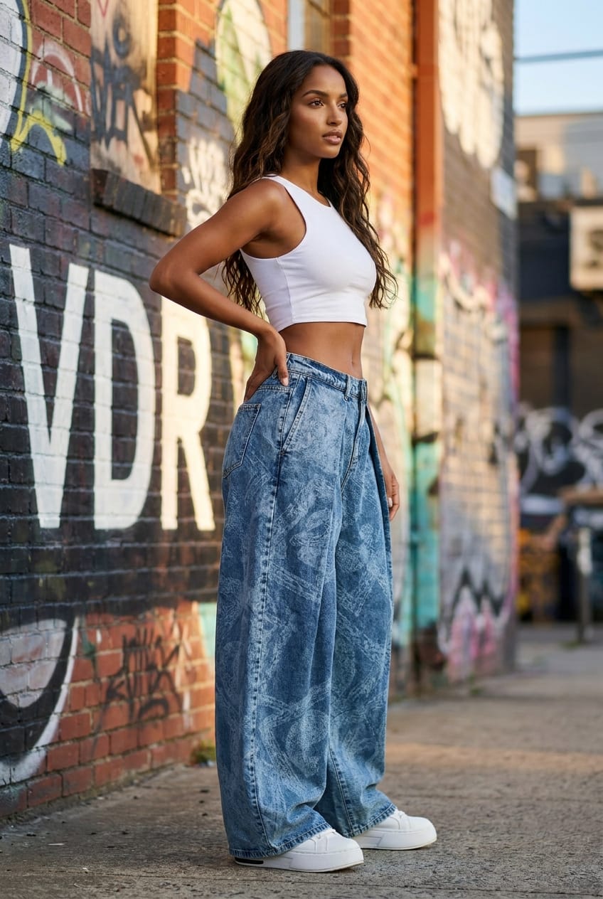 CALÇAS WIDE LEG TROUSERS VDR