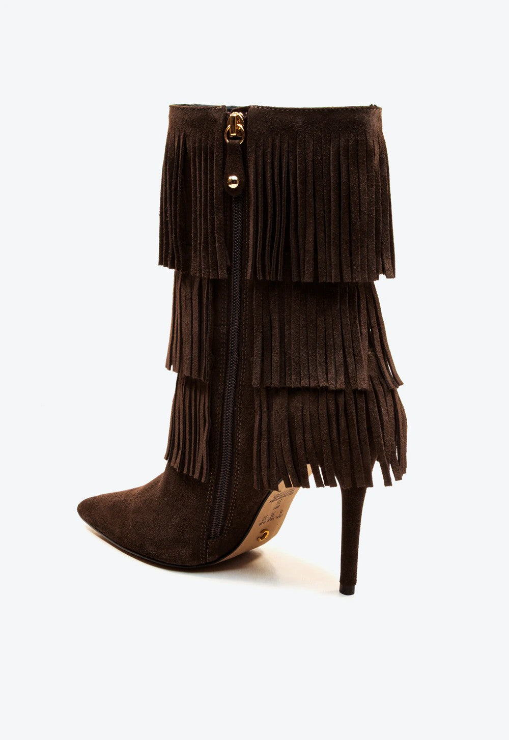 Calçado elegante com franjas camurça