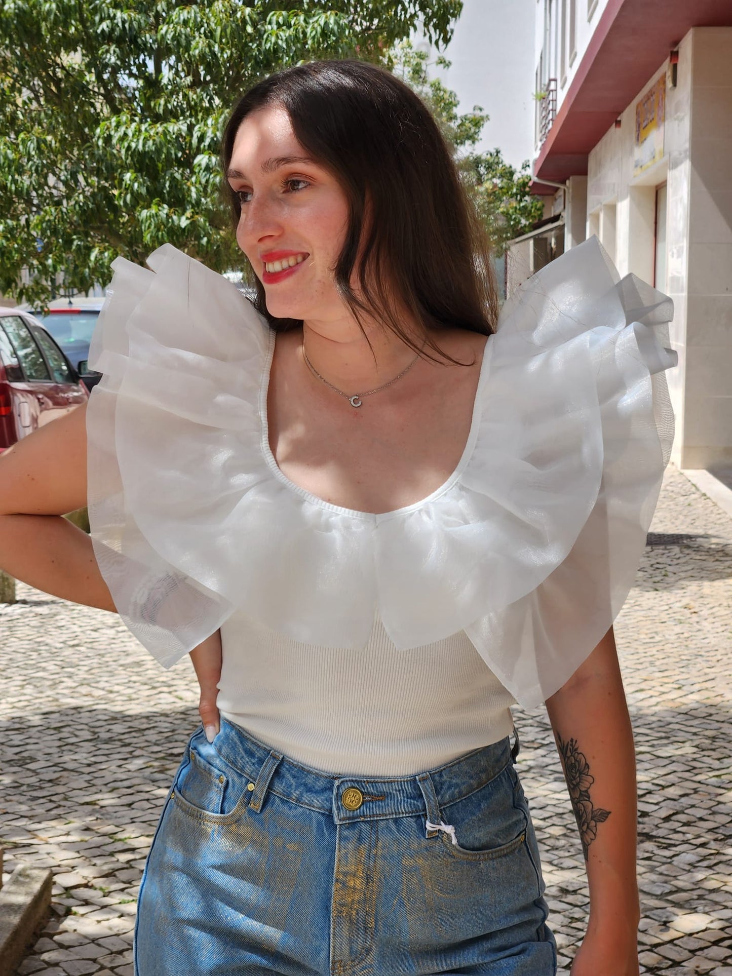 TOP COM ORGANZA GUSI