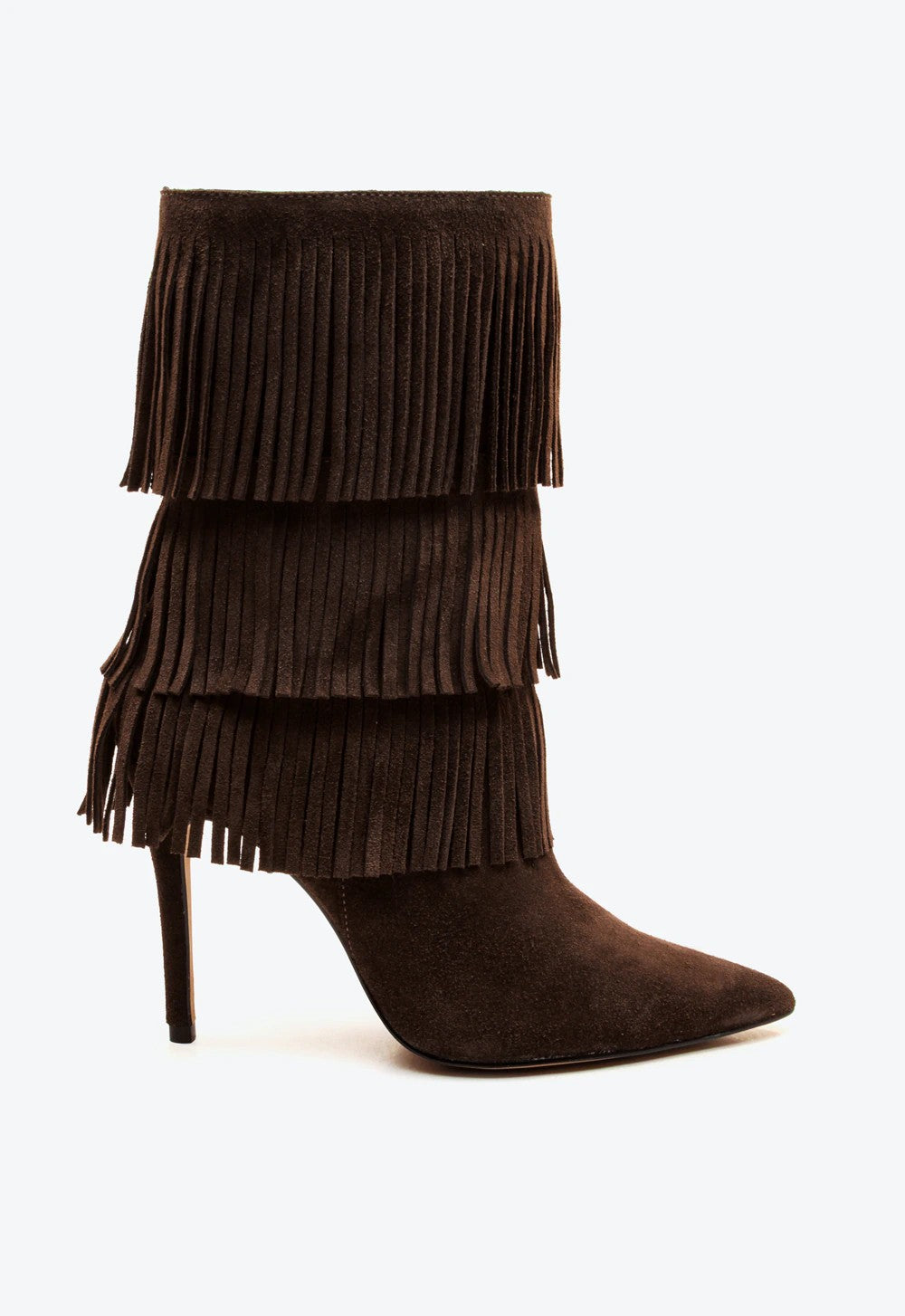 Bota cano curto com franjas