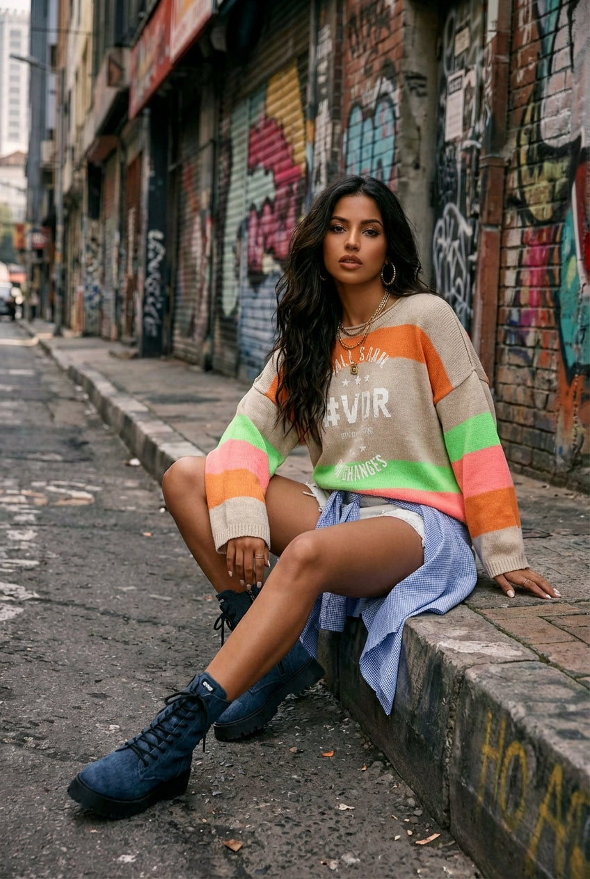 CAMISOLA MALHA MULTICOLOR VDR