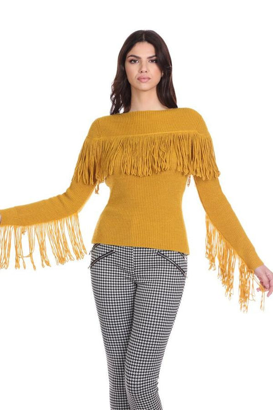 RELISH FRINGED SWEATER