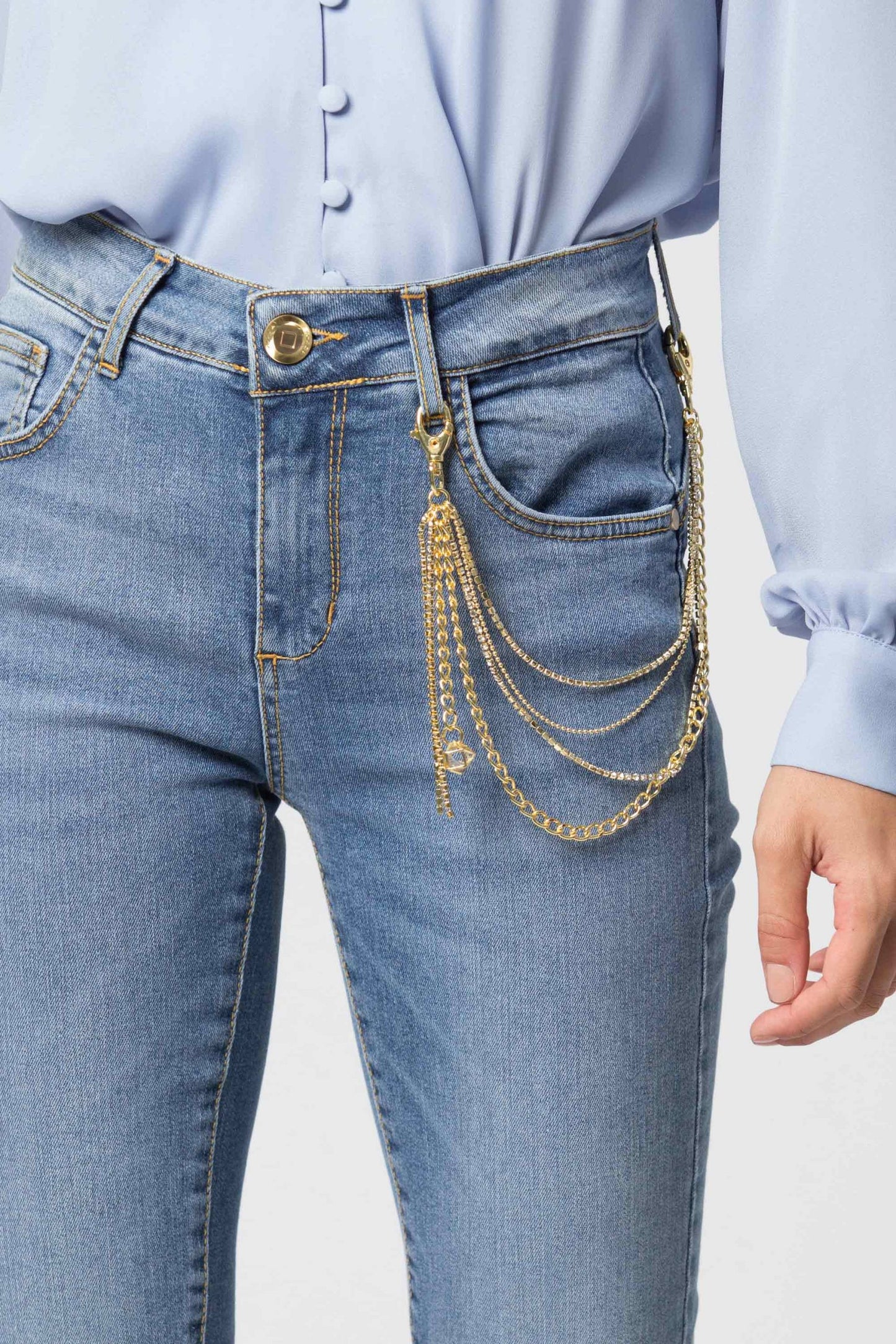 SKINNY PANTS WITH KOCCA CHAIN